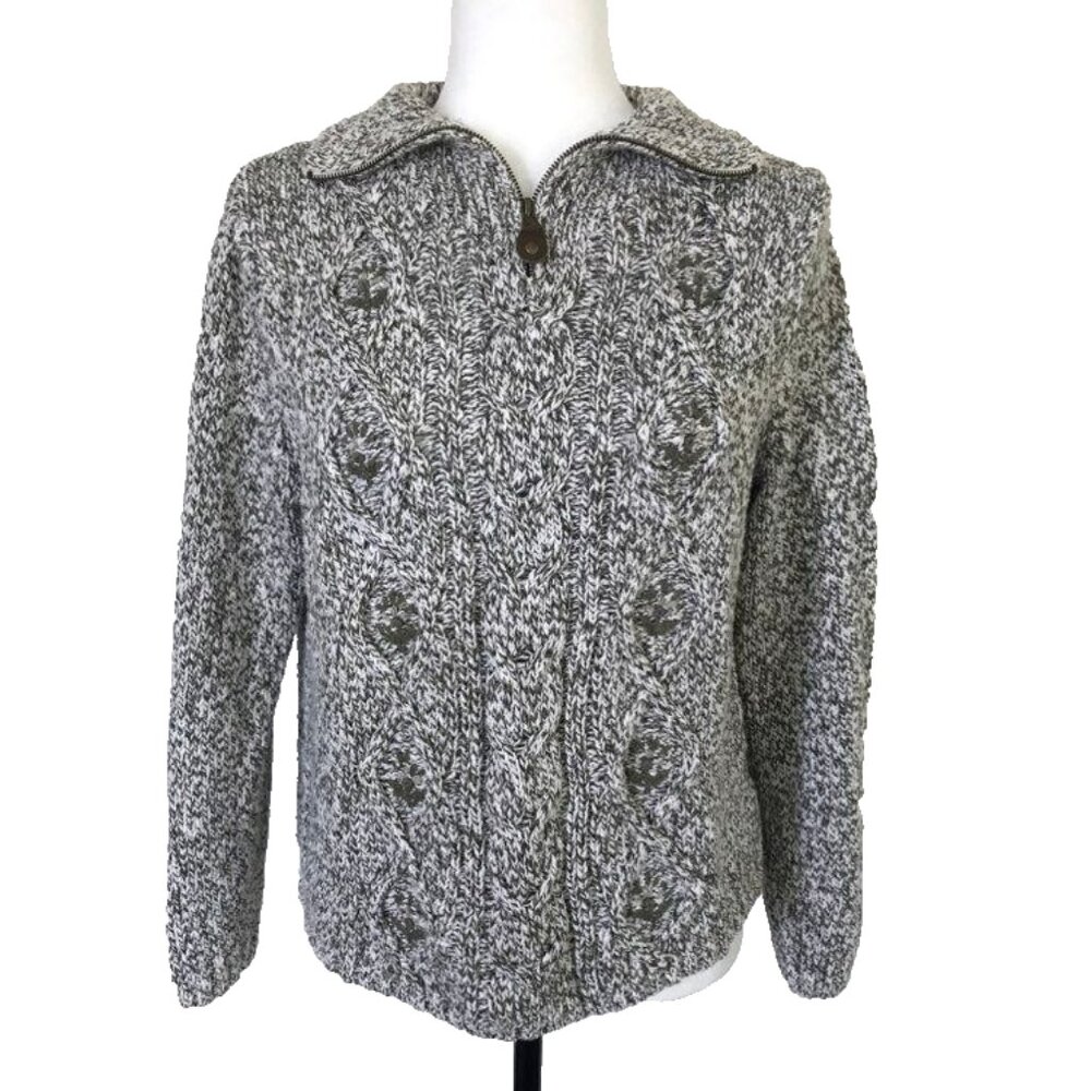 Vintage NORTHERN REFLECTIONS 1/4 Zip Womens Sweater Size Medium Embroidered
